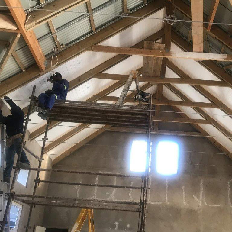 Polystyrene over Exposed Trusses | Thermaboards